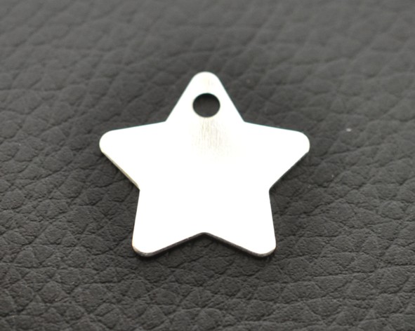 Pingente estrela chapa banho prata - 17 mm (un) FL-524